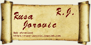 Rusa Jorović vizit kartica